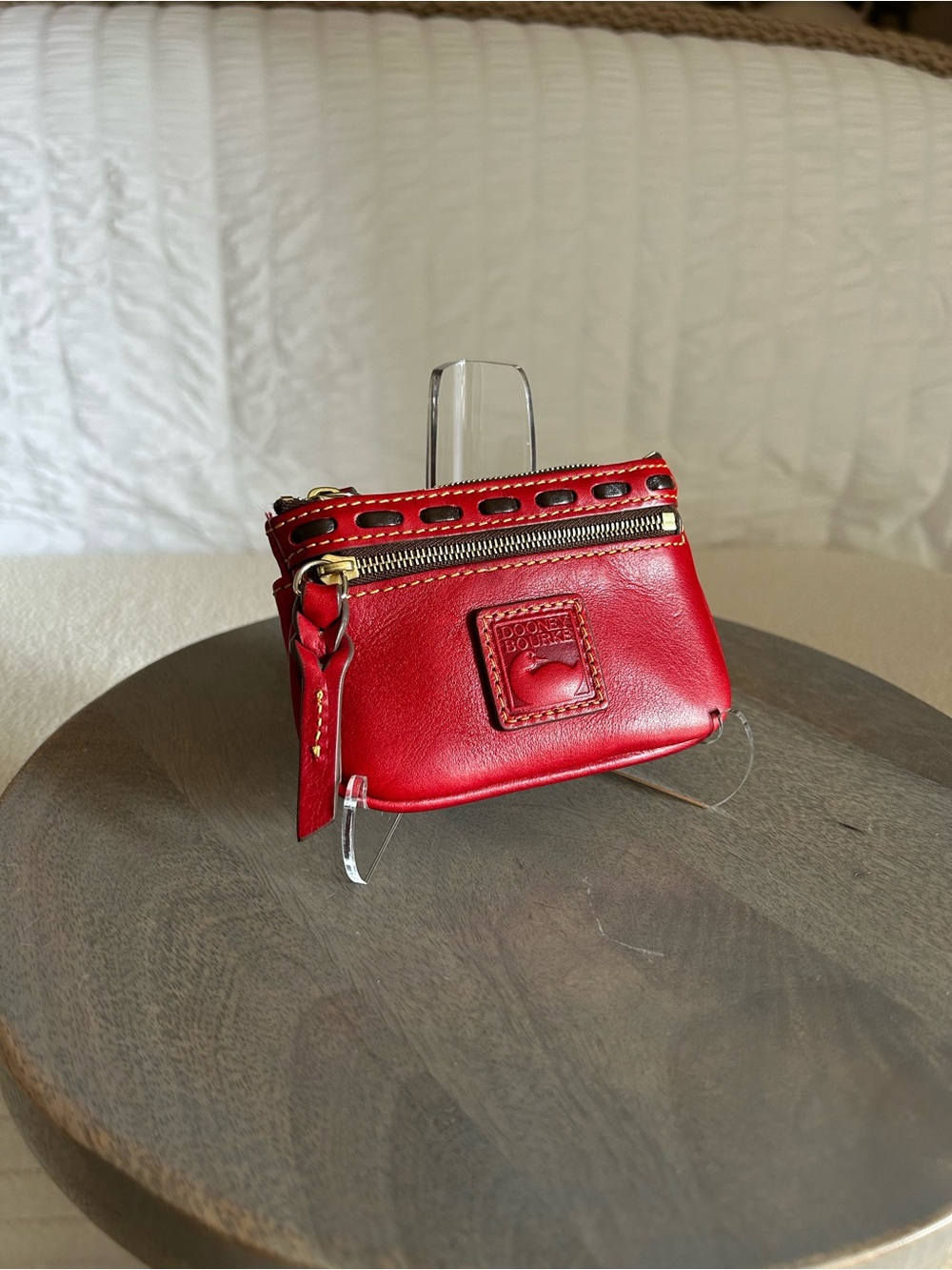 Dooney and Bourke Florentine Small Coin Case in RED